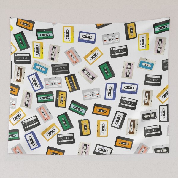Item preview, Retro Vintage Cassette Tape Pattern designed and sold by graphicmeyou.