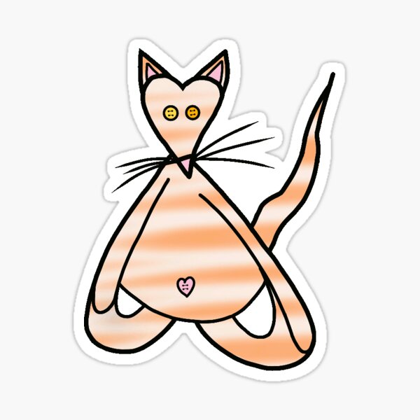 Yoga Cat - Orange Striped Version Sticker