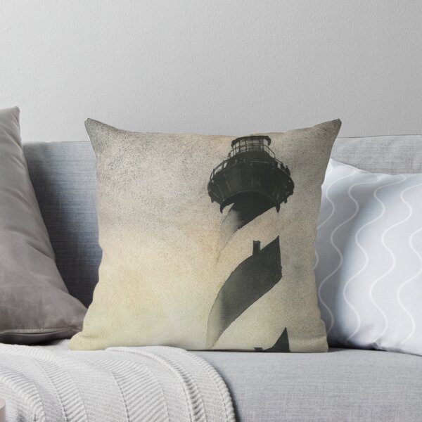 Item preview, Cape Hatteras Lighthouse on Outer Banks, NC.  B&W painting of Caper Hatteras lighthouse  designed and sold by rfoxphoto.