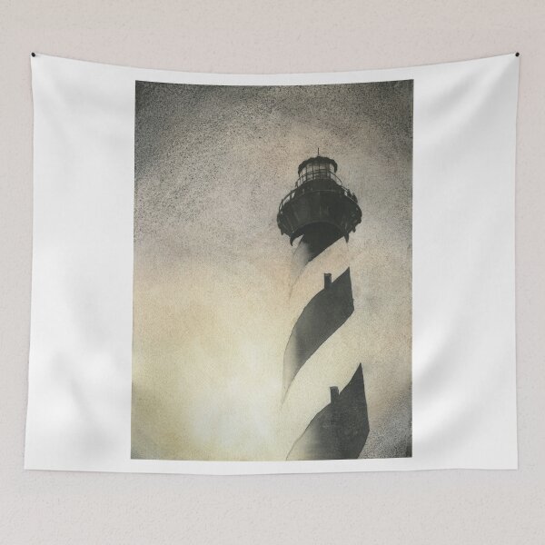 Item preview, Cape Hatteras Lighthouse on Outer Banks, NC.  B&W painting of Caper Hatteras lighthouse  designed and sold by rfoxphoto.