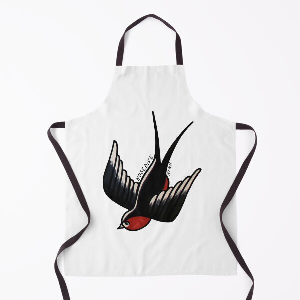 Item preview, Nosedive swallow tattoo designed and sold by emeteneme.