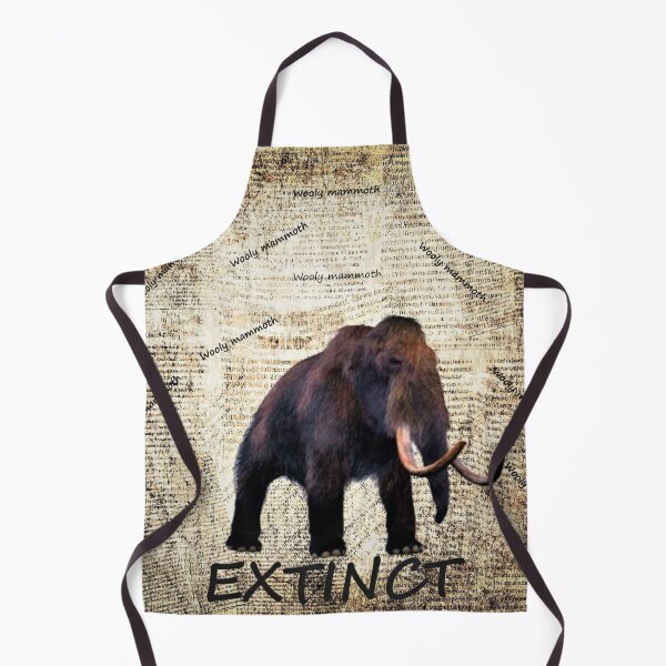 Item preview, Wolly mammoth extinct art print poster mask designed by mysticladyart designed and sold by mystic lady vintage art and fashion designs.