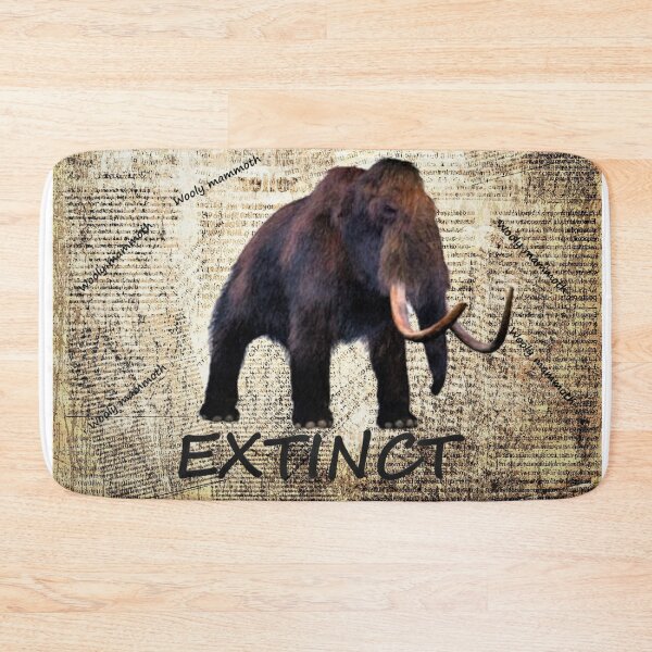 Item preview, Wolly mammoth extinct art print poster mask designed by mysticladyart  designed and sold by mystic lady vintage art and fashion designs.