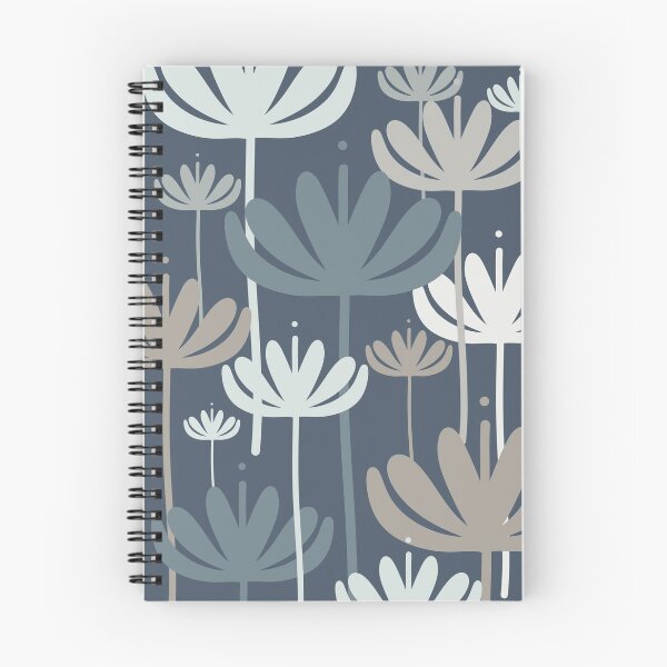 Item preview, Bali Flowers Floral Pattern in Neutral Blue Grey designed and sold by kierkegaard.