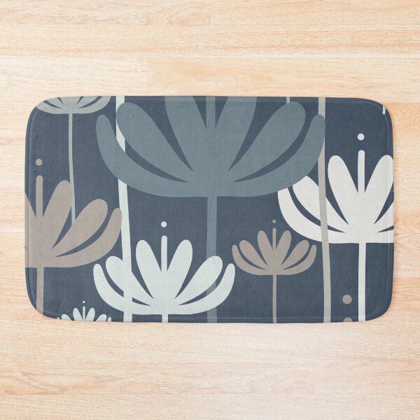 Item preview, Bali Flowers Floral Pattern in Neutral Blue Grey designed and sold by kierkegaard.
