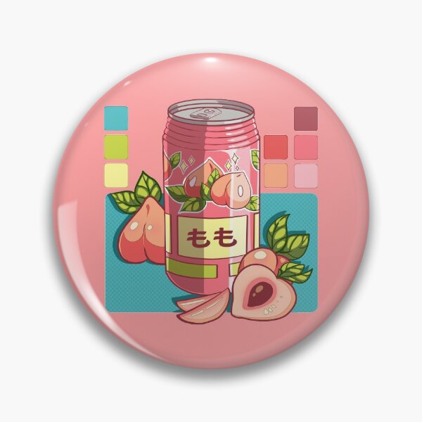 Item preview, The cute Japanese peach soda can  designed and sold by AnGoArt.