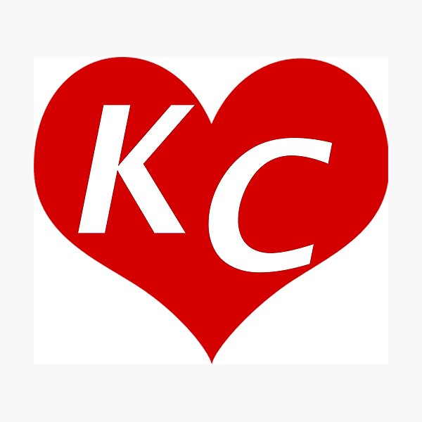LOVE KC HEART - LOVE KANSAS CITY HEART Photographic Print
