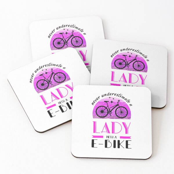 Item preview, proud e-bike lady saying designed and sold by pirminio.
