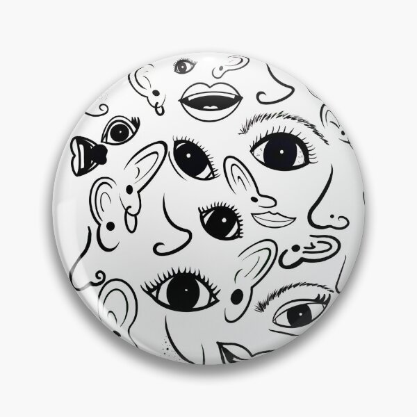 Item preview, Facial features pattern black and white designed and sold by apis-florea.