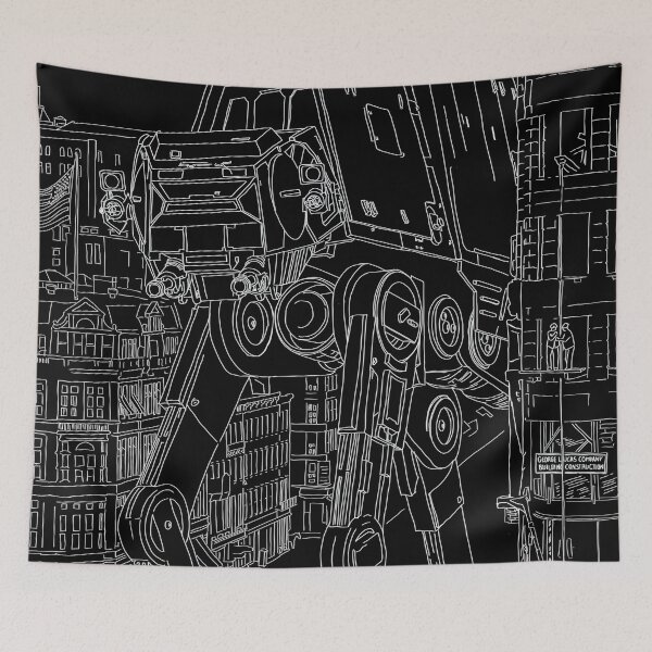 Item preview, Mechanical Beast Checks Out Fuller Building - Black designed and sold by Bespired.