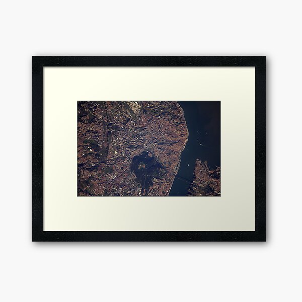 Lisbon From Space Framed Art Print