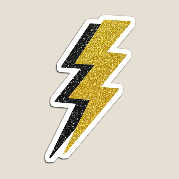 gold and black glitter lightning Magnet