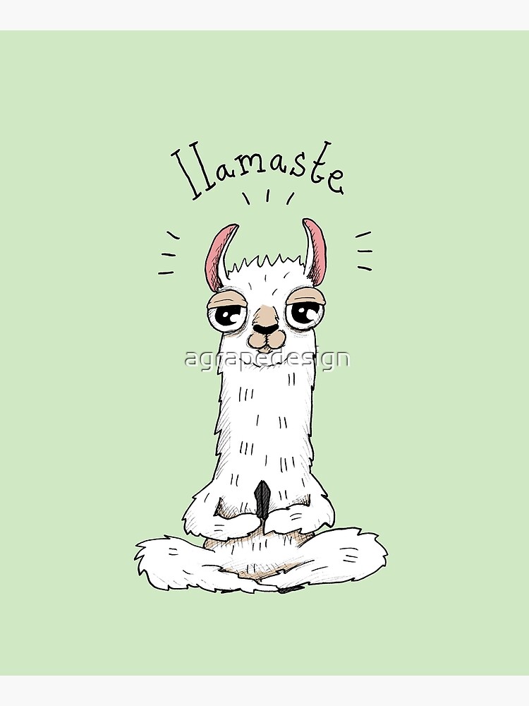 Llama yoga pose with llamaste  by agrapedesign