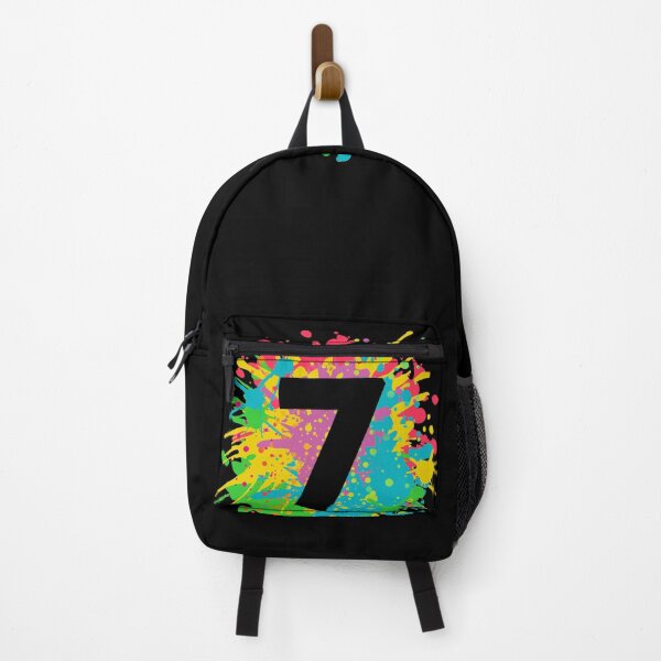 Item preview, 7th birthday for kids, girls, boys, number 7 in paint splashes, team event design  designed and sold by iclipart.