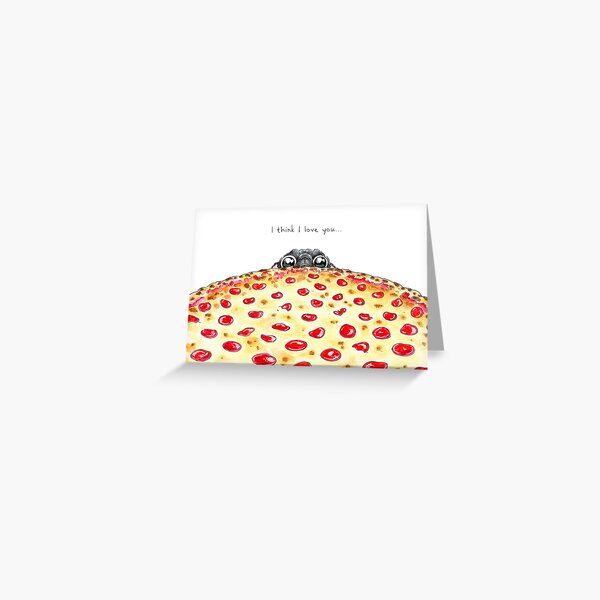 Item preview, I Think I Love You - Pizza Pug (black) designed and sold by inkpug.