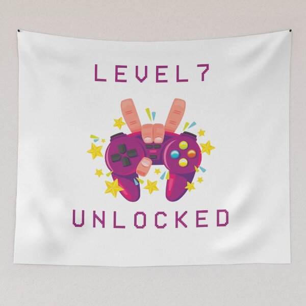 Item preview, Level 7 Unlocked - Video Gamer 7th Birthday Gift designed and sold by Smart Side.