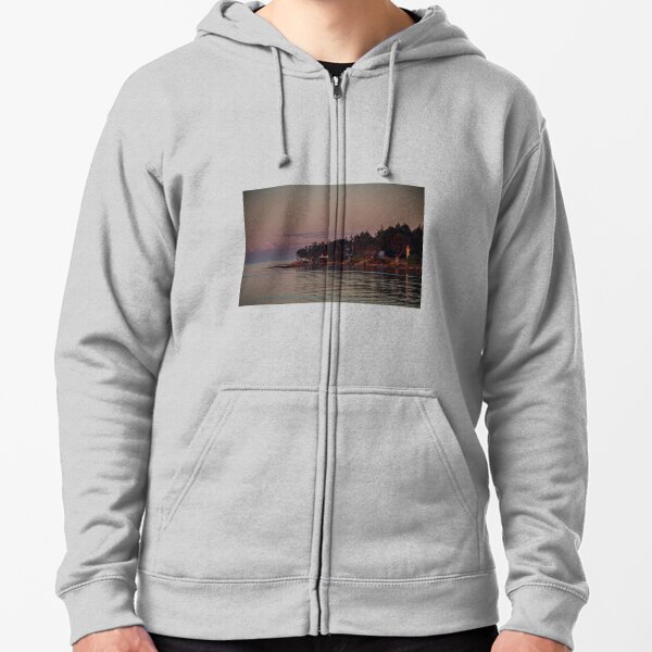 Mayne island and Mt.Baker at twilight Zipped Hoodie