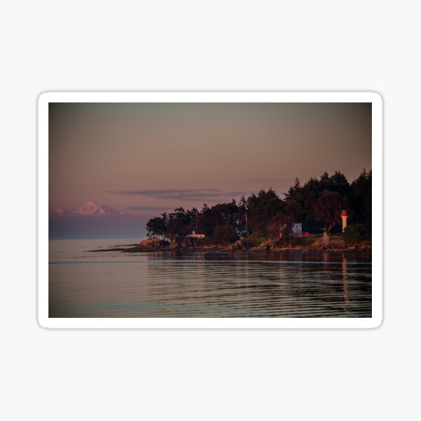 Mayne island and Mt.Baker at twilight Sticker
