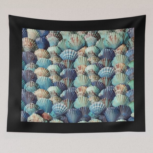 Item preview, Seashell Ocean, sea, fishes, Watercolor seabed Mask designed and sold by Collagedream.