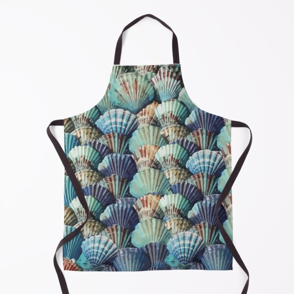 Item preview, Seashell Ocean, sea, fishes, Watercolor seabed Mask designed and sold by Collagedream.