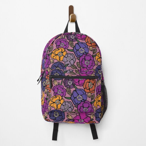 Item preview, Purple Seventies inspired vintage flowers designed and sold by woahtherepickle.