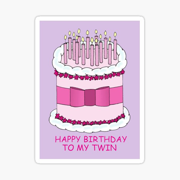 Sticker Joyeux Anniversaire Aux Dames Jumelles Afro Americaines Debout Sur Un Gateau Par Katetaylor Redbubble