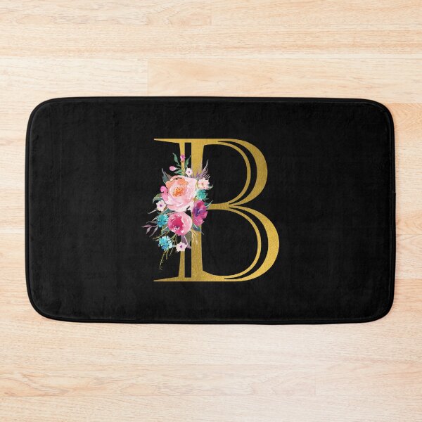 Item preview, Letter B, Floral Monogram, Watercolor Roses, Initial, Faux Gold Foil designed and sold by WildHoneyDesign.