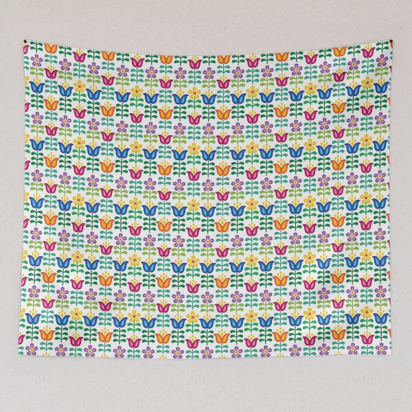 Item preview, Scandinavian Folk Art inspired flowers designed and sold by woahtherepickle.