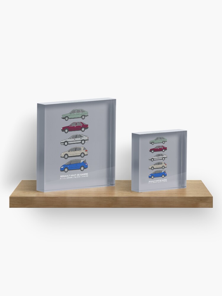 Alternate view of Renault 30, 25, Safrane, Vel Satis & Avantime "Haut de Gamme" classic car collection artwork. Acrylic Block