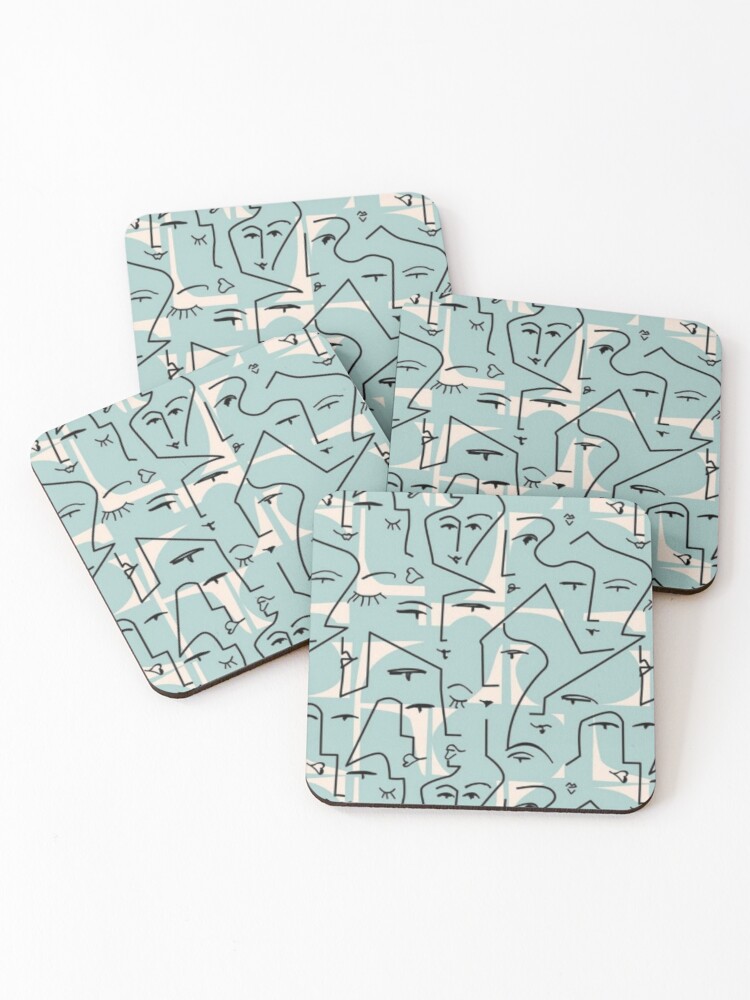 Thumbnail 1 of 5, Coasters (Set of 4), Face Pattern designed and sold by Moni3572.