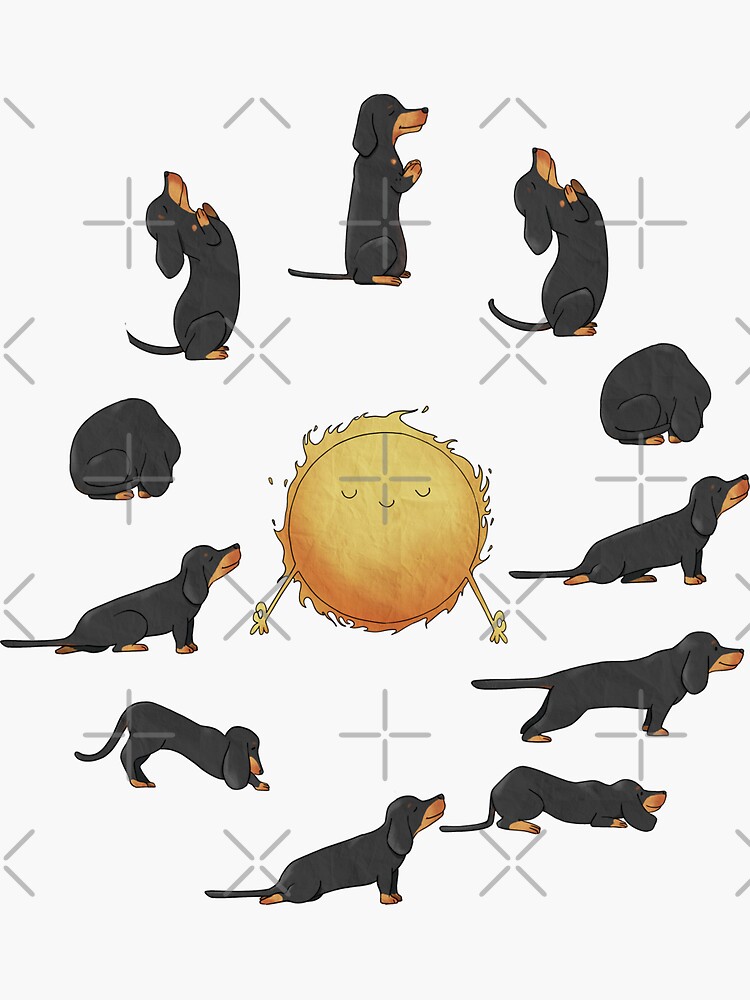 "Sausage Dog Yoga" Sticker for Sale by spitfirev101 Redbubble