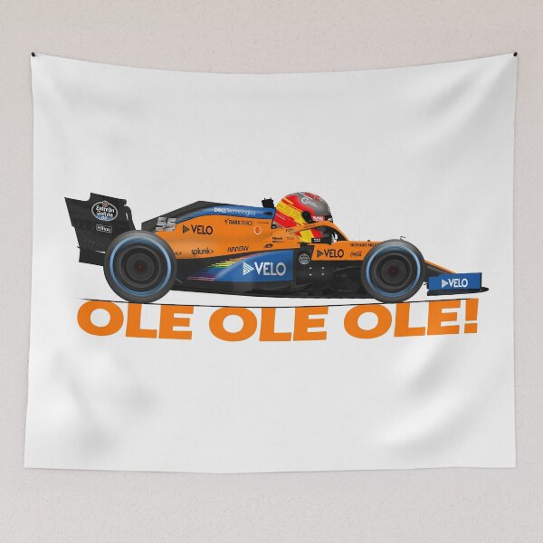 Item preview, Car.toon Carlos Sainz - Ole Ole Ole - McLaren MCL35 designed and sold by JageOwen.