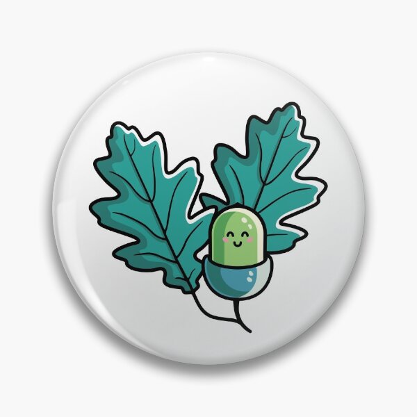 Item preview, Kawaii Cute Acorn with Oak Leaves designed and sold by Flaming Imp.