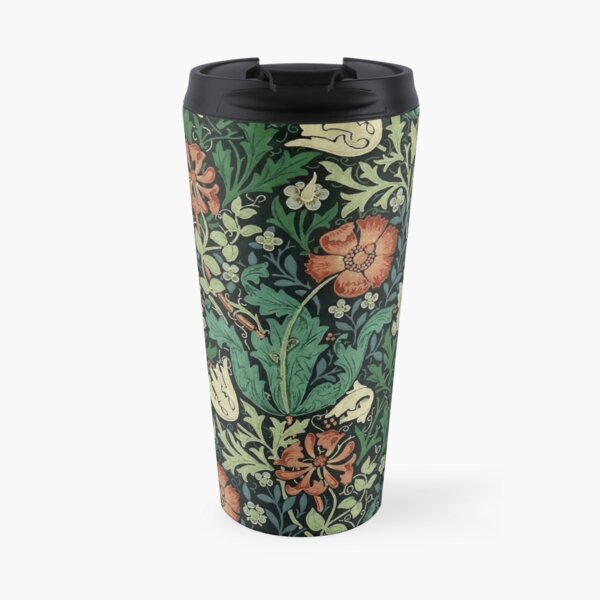 William Morris Compton Floral Art Nouveau Pattern Travel Mug