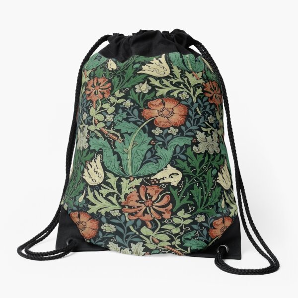 Motif floral Art Nouveau William Morris Compton Sac à cordon