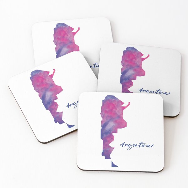 Item preview, Argentina Map in Watercolor (Purple, Blue and Pink) designed and sold by Geometricshow.