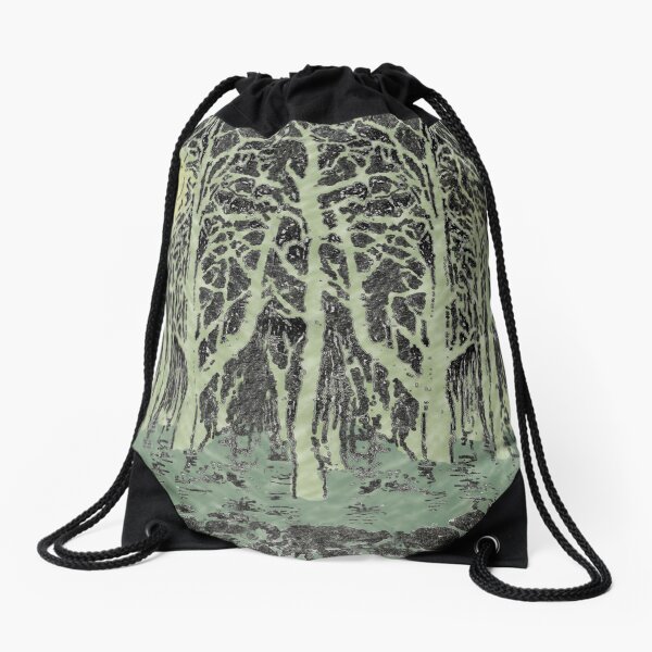 Fantastical Moonlit Woods Drawstring Bag