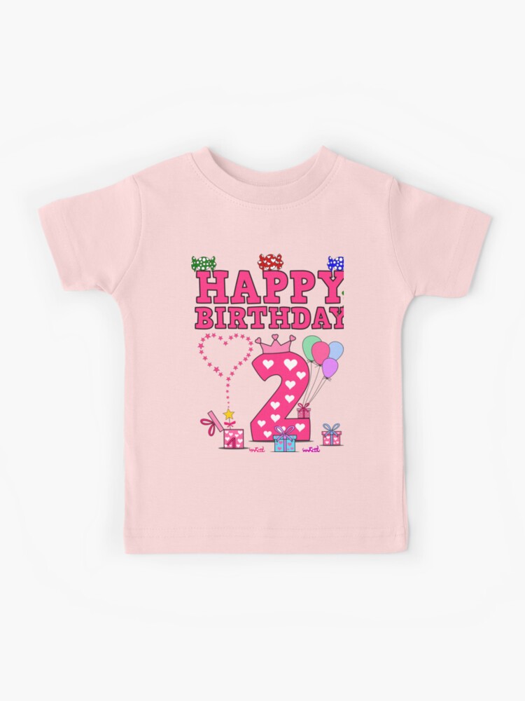 Joyeux anniversaire 2 ans' T-shirt à fronces Fille