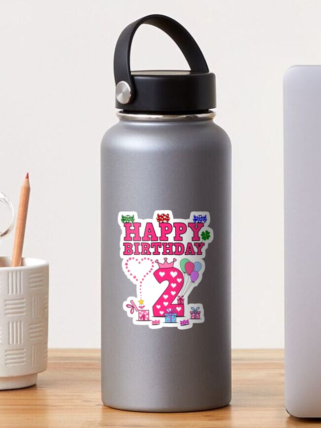 5th Birthday Girls Awesome Sine 2017 Slush Pop it Water Bottle by  TwoMyhands