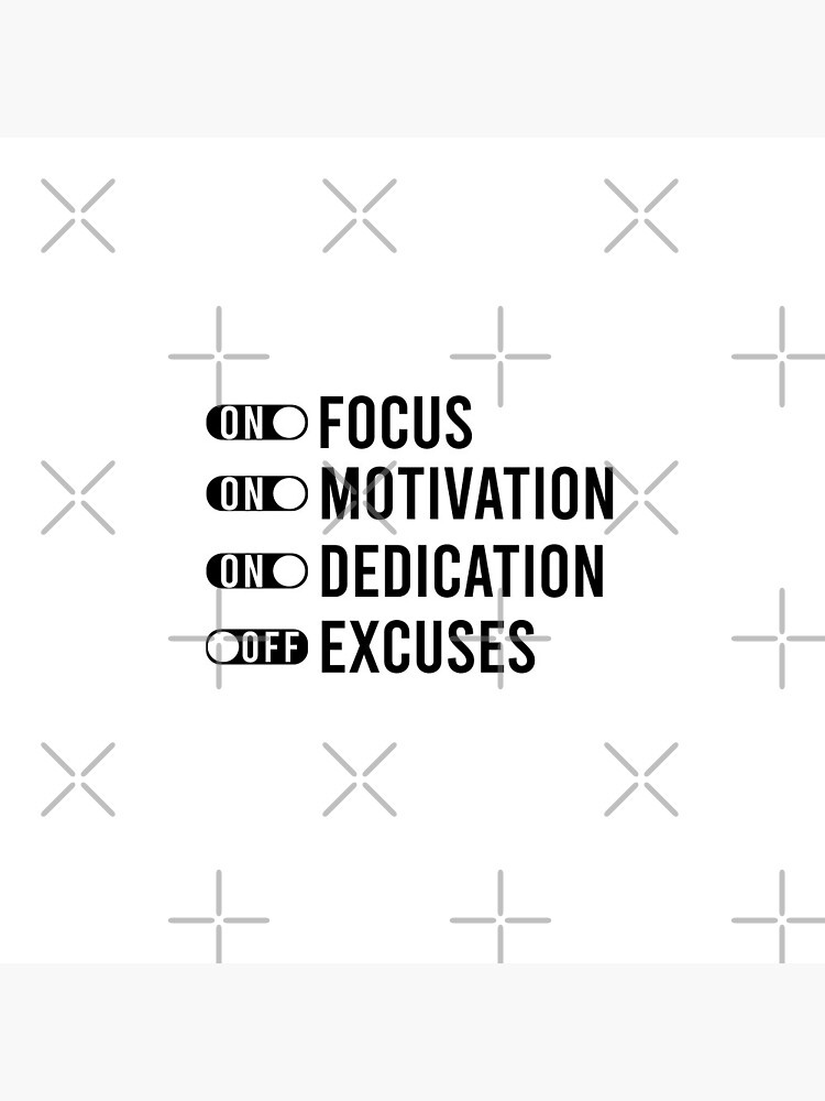 Focus No Excuses Gym Fitness Dedication Motivation Pin for Sale by  teeteeworld