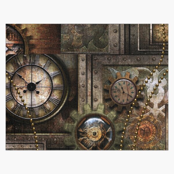 Timeless Machinery Vintage Steampunk Retro Gothic Clock and Gear Grunge  Collage Wallpaper