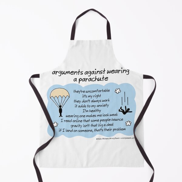Item preview, arguments against wearing a parachute designed and sold by WrongHands.
