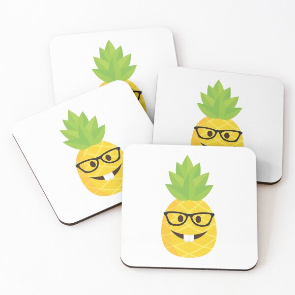 Item preview, nerdy pineapple emoji, cute pineapple designed and sold by Terevela.