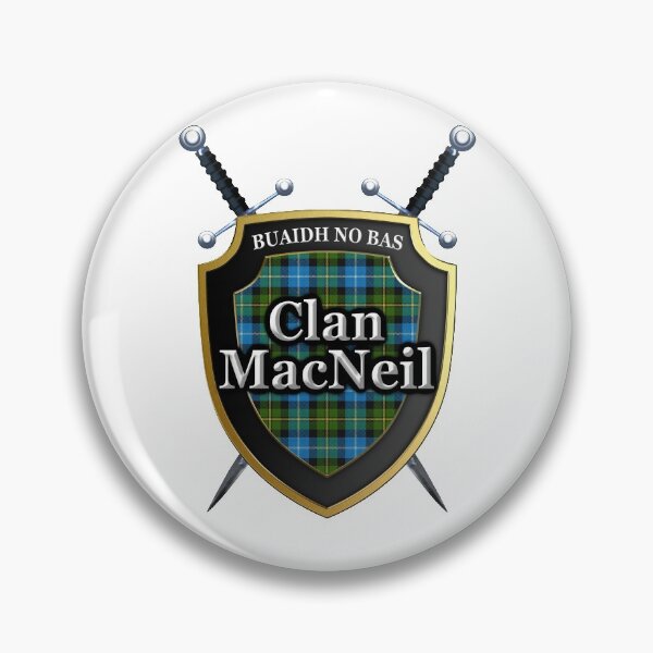 Item preview, Clan MacNeil Tartan Shield & Swords designed and sold by ScotsMountain.