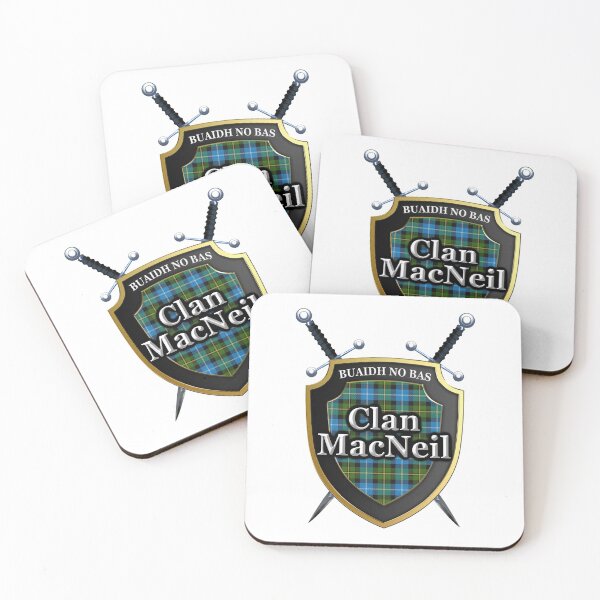 Item preview, Clan MacNeil Tartan Shield & Swords designed and sold by ScotsMountain.