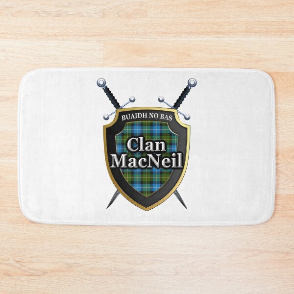 Item preview, Clan MacNeil Tartan Shield & Swords designed and sold by ScotsMountain.