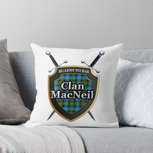Item preview, Clan MacNeil Tartan Shield & Swords designed and sold by ScotsMountain.