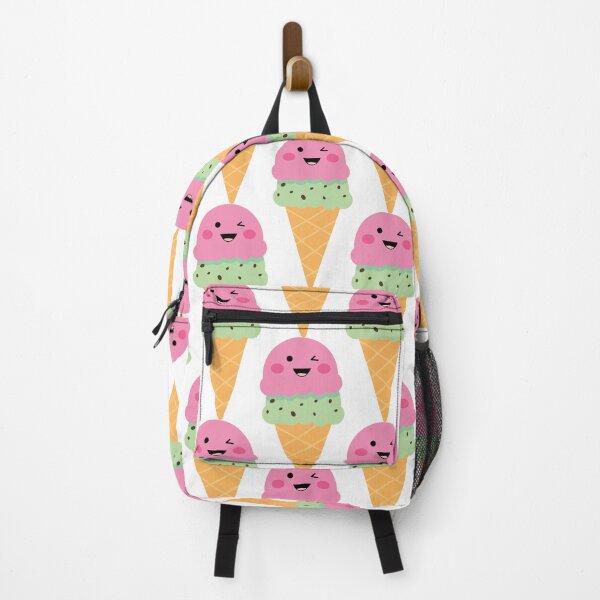 Item preview, kawaii ice cream, ice cream, ice cream illustration, cute ice cream, pink and green ice cream designed and sold by Terevela.