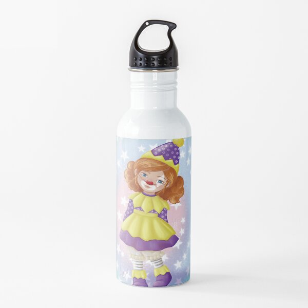 Niña disfrazada de payaso Botella de agua