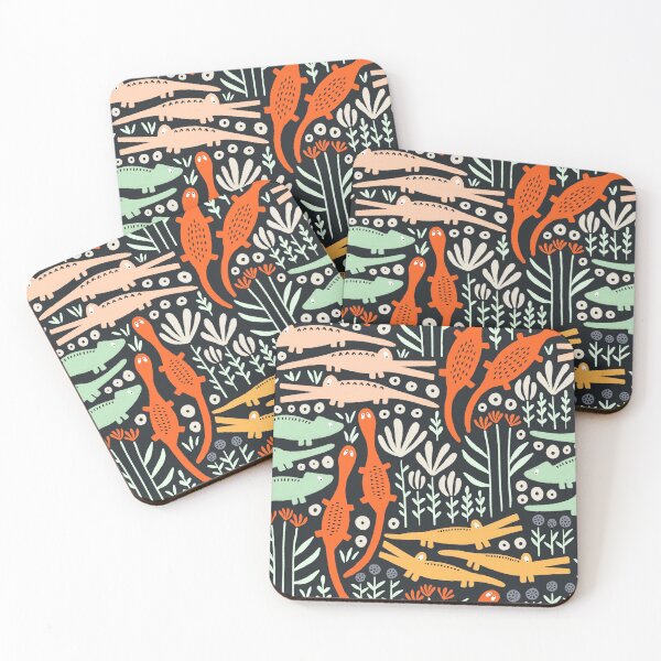 Bright reptiles Coasters (Set of 4)